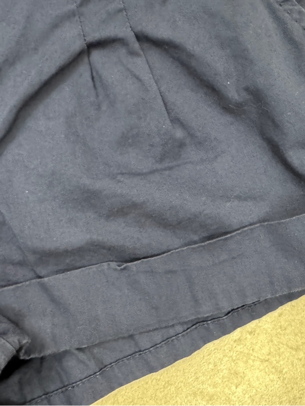 George & Martha Navy Pleated Cotton-Blend Bermuda Shorts - Picture 3 of 4